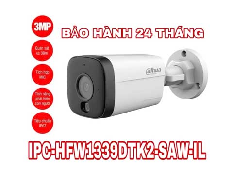 Camera Wifi 3MP Dahua Ngoài trời DH-IPC-HFW1339DTK2-SAW-IL