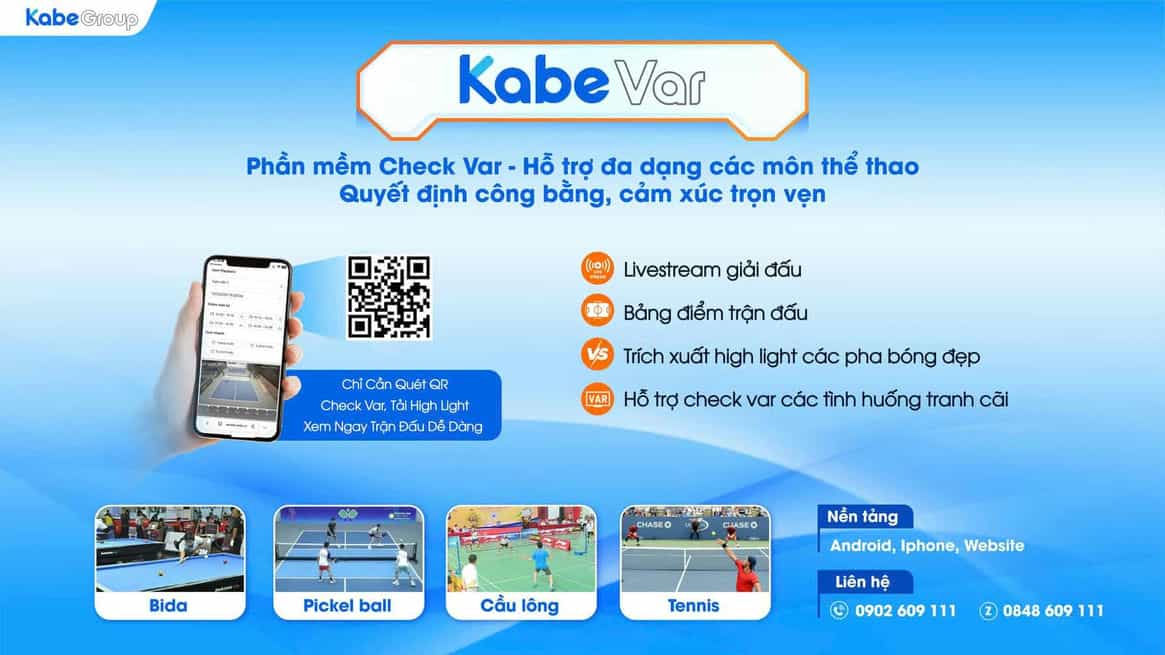 🎾 Kabe Var | Phần mềm Check Var. Hỗ trợ đa dạng các môn thể thao