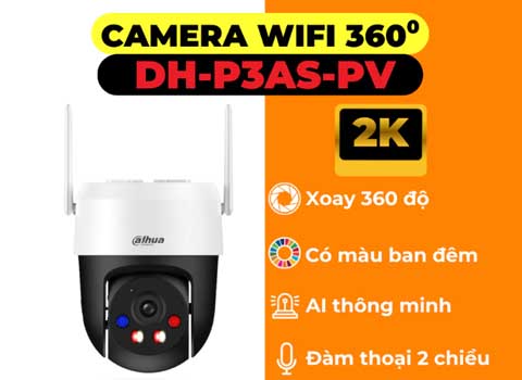 Camera Wifi Dahua DH-P3AS-PV / DH-P5AS-PV Ngoài Trời Xoay 360