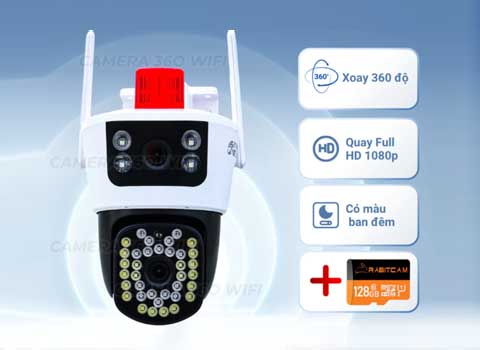 Camera Yoosee 2 MẮT KÉP 12MP ngoài trời