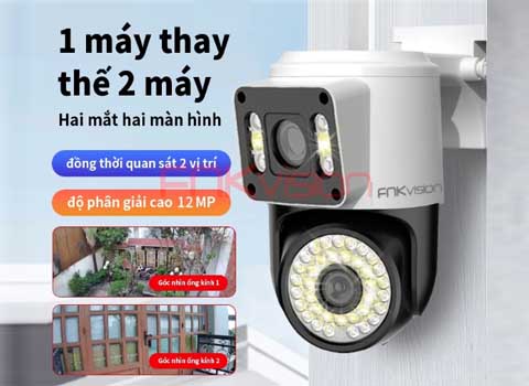 Camera Fnkvision 2 mắt / 1 mắt Yoosee, chống nước